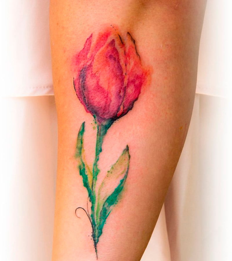 tatuajes de tulipanes en acuarela 1
