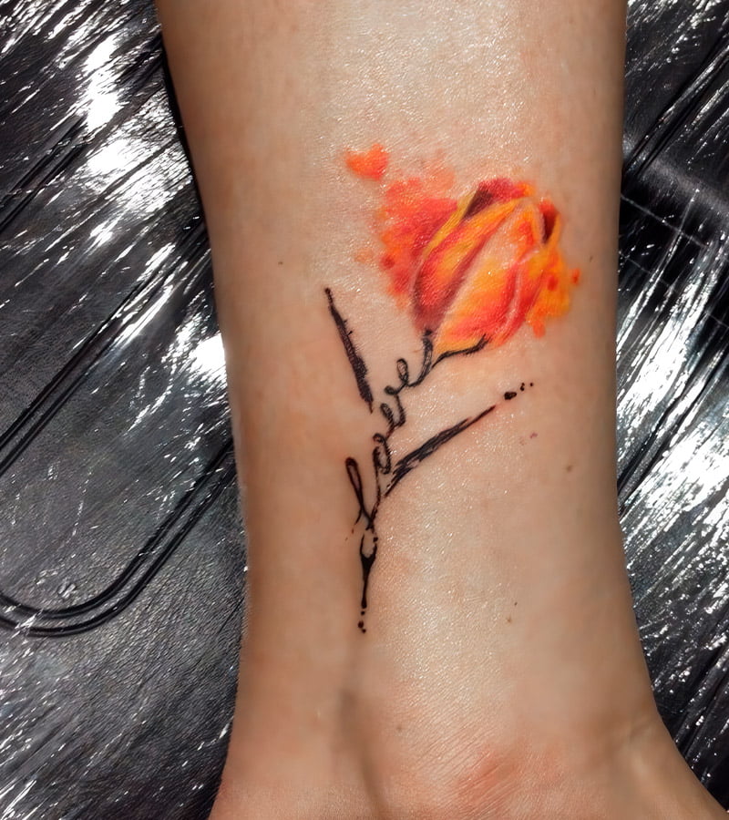 tatuajes de tulipanes en acuarela 10