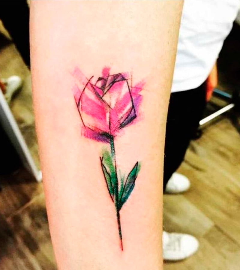 tatuajes de tulipanes en acuarela 4