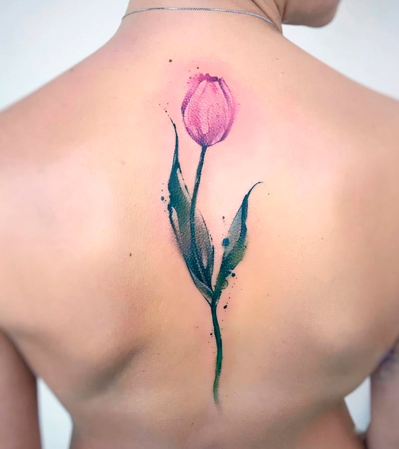 tatuajes de tulipanes en acuarela 8