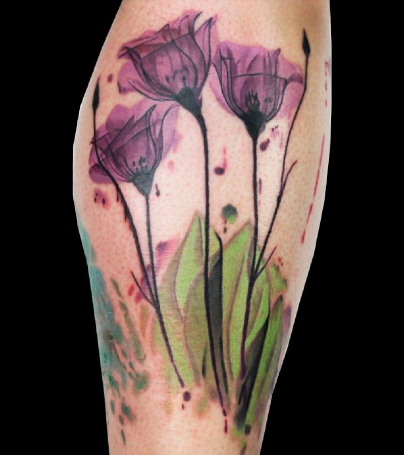 tatuajes de tulipanes morados 8