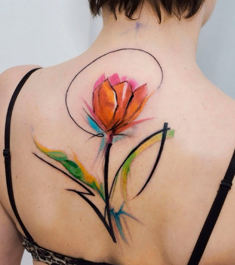 tatuajes de tulipanes para mujeres 12