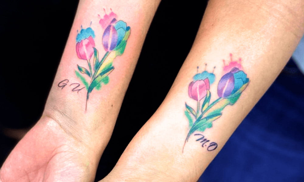 tatuajes de tulipanes para parejas 10