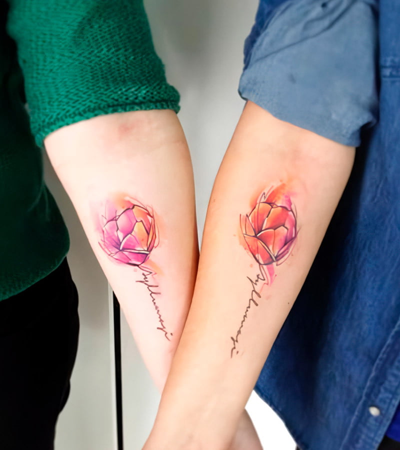 tatuajes de tulipanes para parejas 5