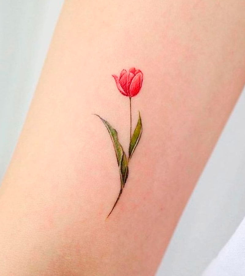 tatuajes de tulipanes pequenos 10