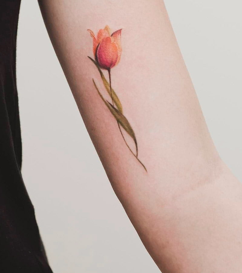 tatuajes de tulipanes pequenos 3