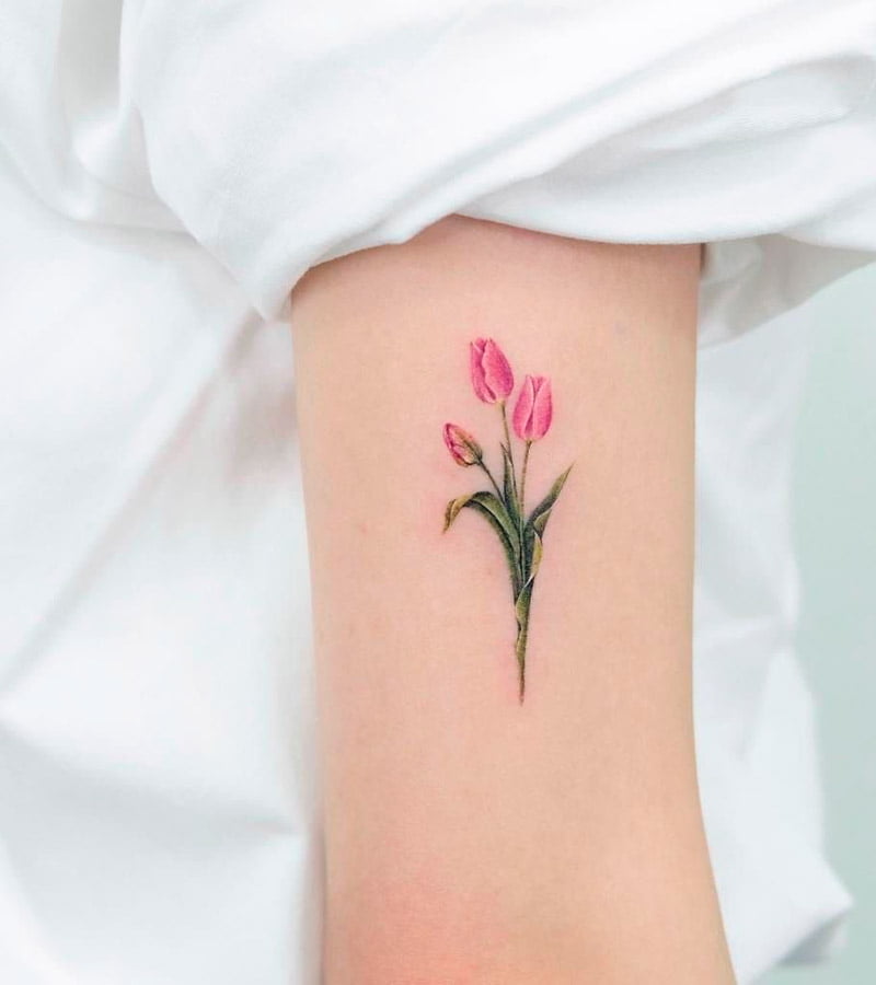 tatuajes de tulipanes pequenos 4