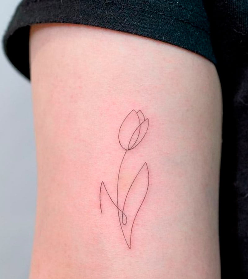 tatuajes de tulipanes pequenos 7
