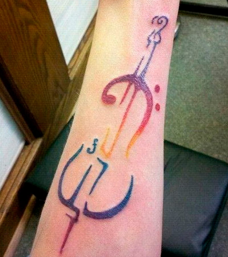 tatuajes de violin a color 1