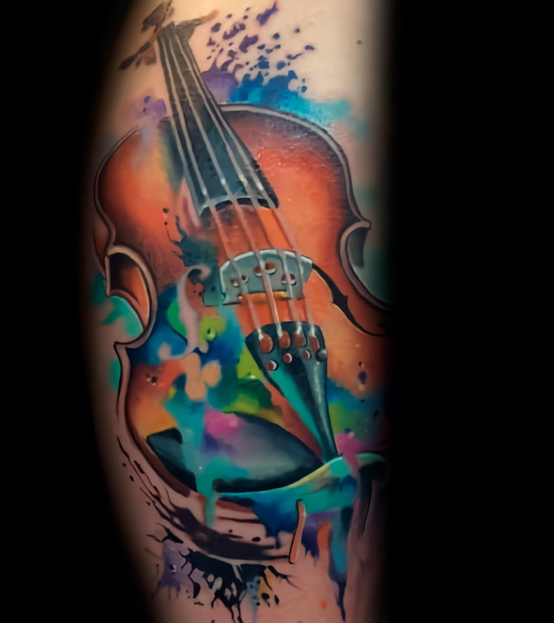 tatuajes de violin a color 10