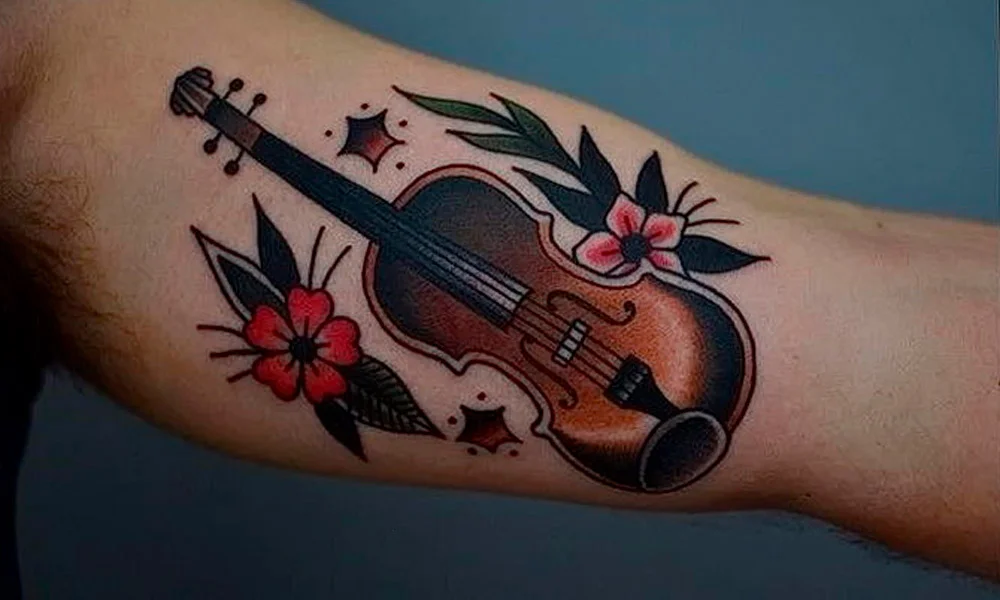 tatuajes de violin a color 2