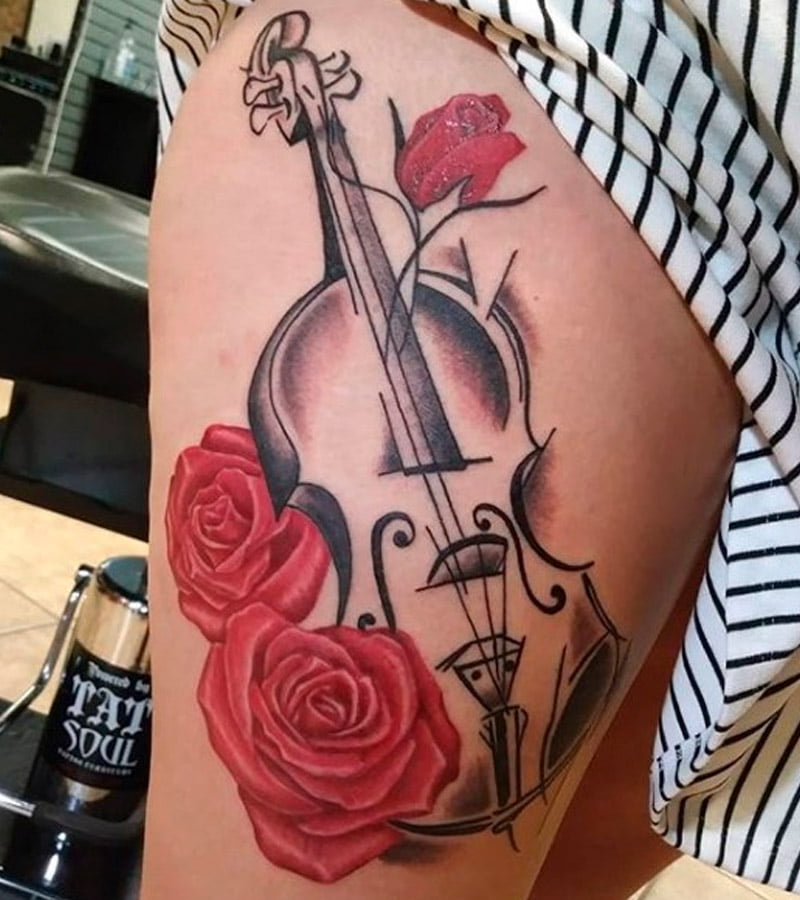 tatuajes de violin a color 4