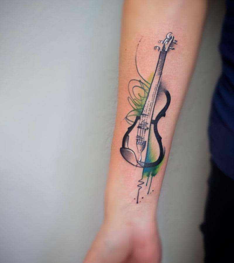 tatuajes de violin a color 5