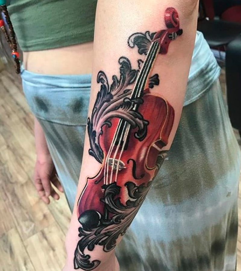 tatuajes de violin a color 6