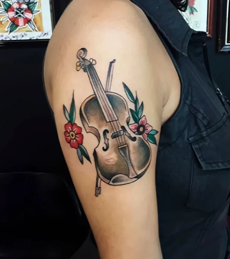 tatuajes de violin a color 8