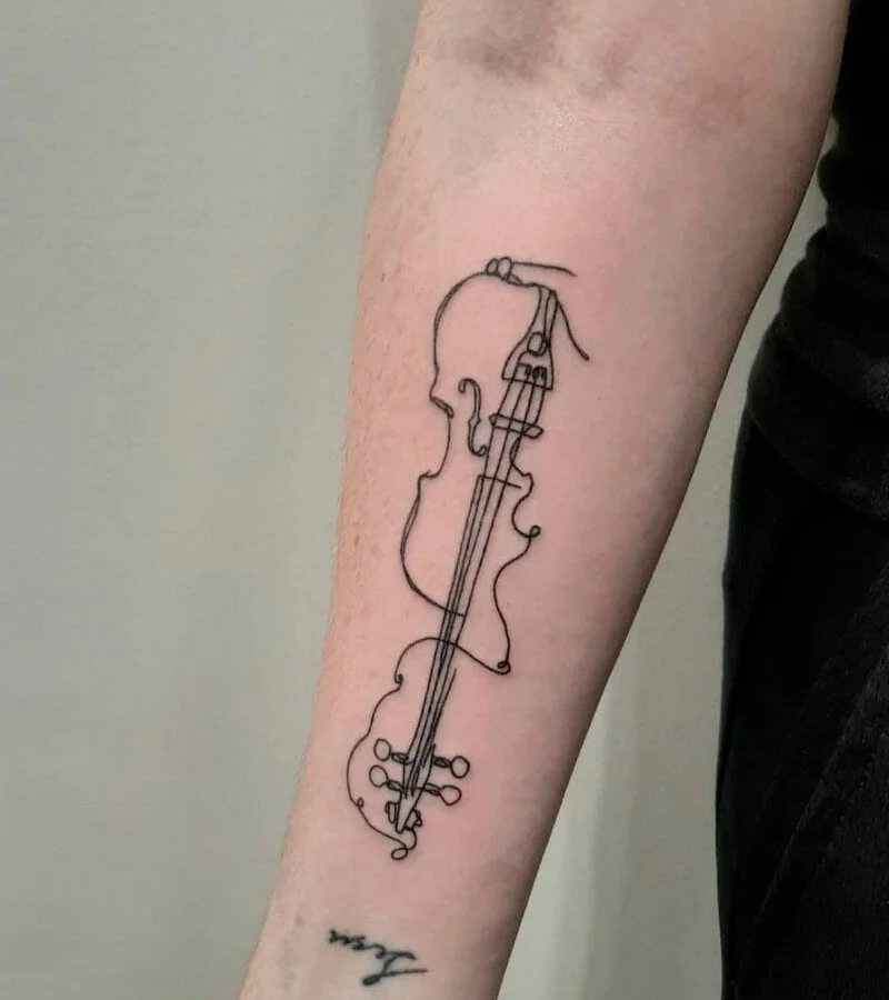tatuajes de violin minimalistas 11