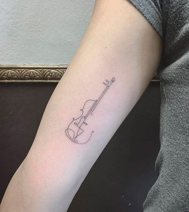 tatuajes de violin minimalistas 13
