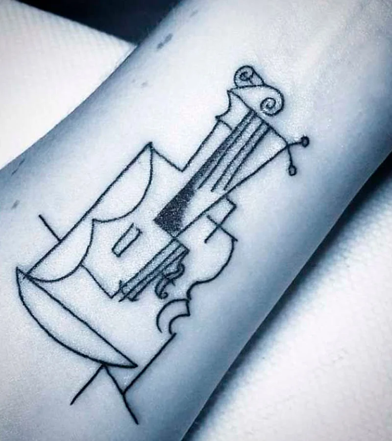 tatuajes de violin minimalistas 15
