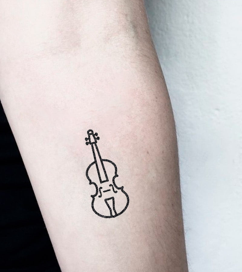 tatuajes de violin minimalistas 16