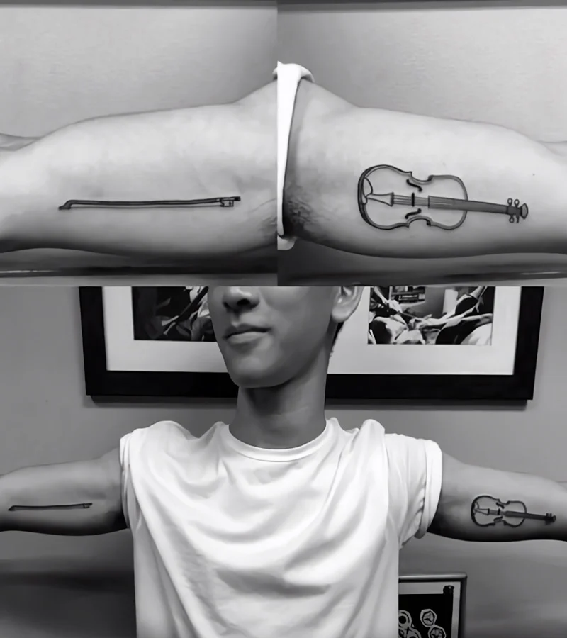 tatuajes de violin minimalistas 2
