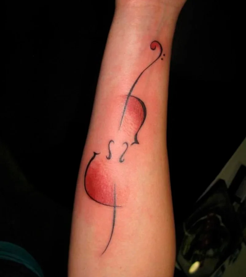 tatuajes de violin minimalistas 6