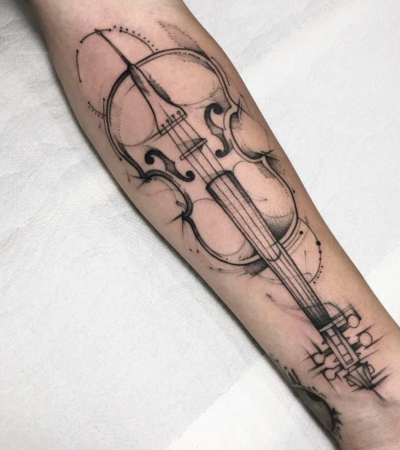 tatuajes de violin para hombres 10