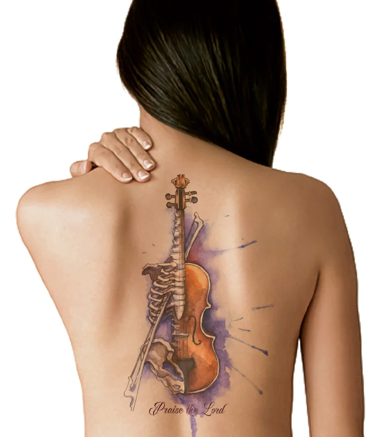 tatuajes de violin para mujeres 9