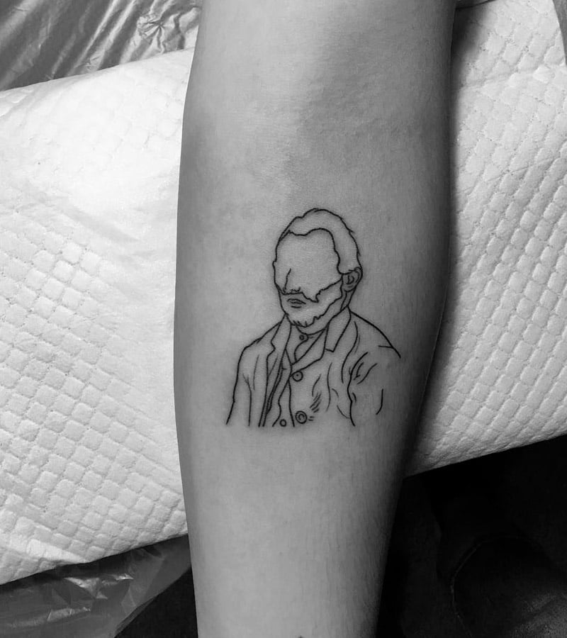 tatuajes minimalistas de Van Gogh 10