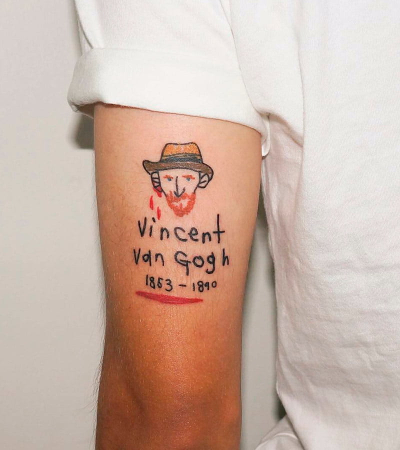 tatuajes minimalistas de Van Gogh 13
