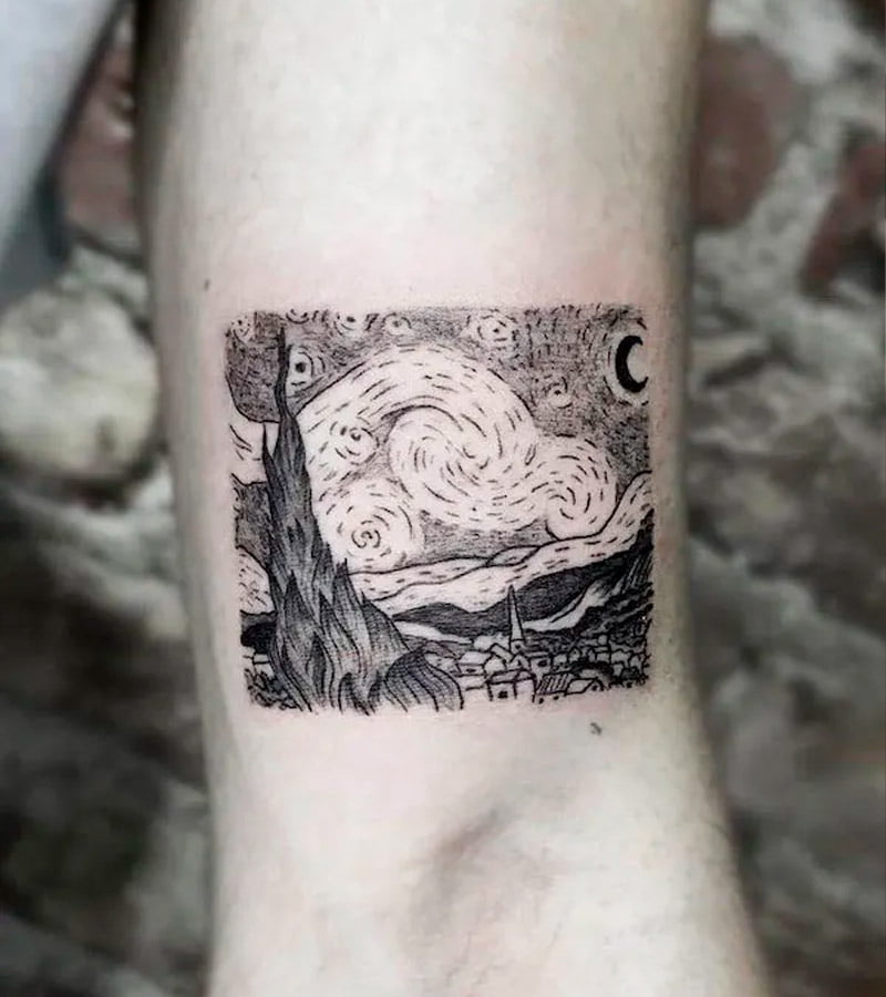 tatuajes minimalistas de Van Gogh 4