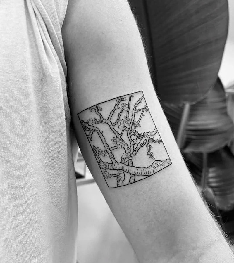 tatuajes minimalistas de Van Gogh 6