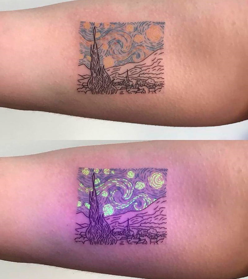 tatuajes minimalistas de Van Gogh 8