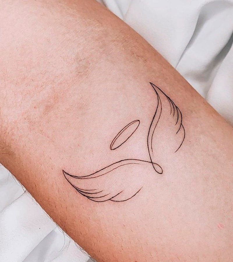 tatuajes minimalistas de alas de angel