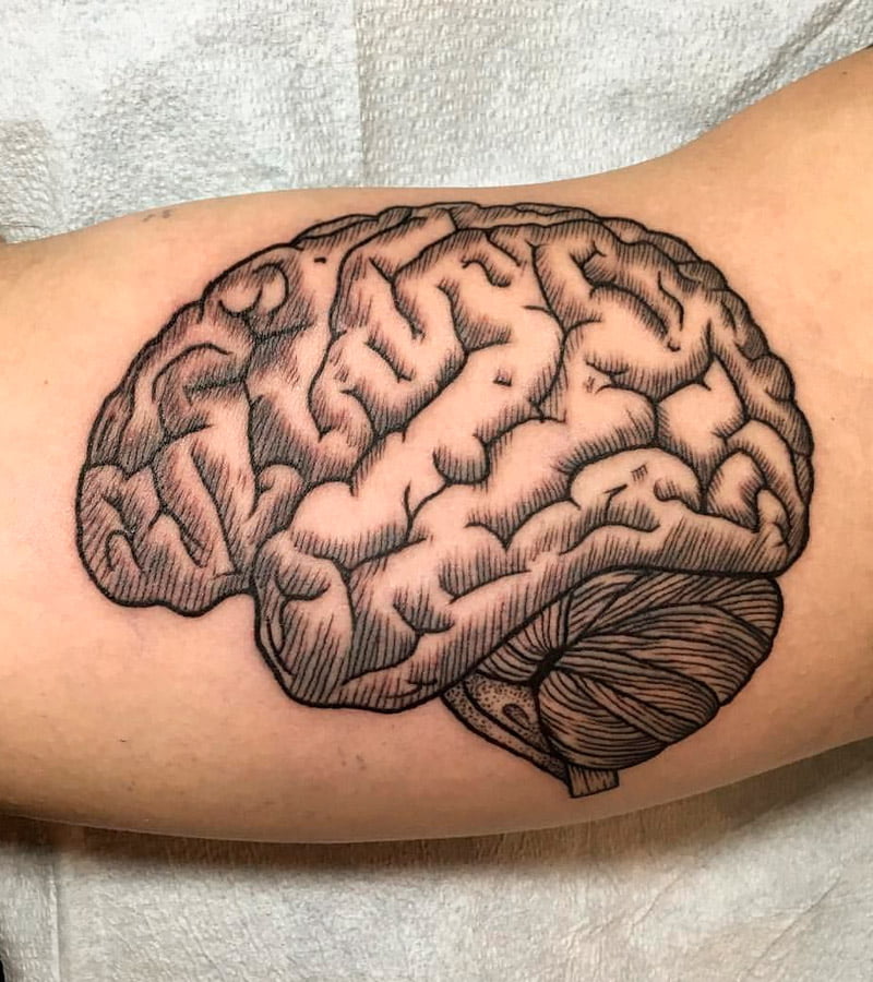 tatuajes minimalistas de cerebros 2