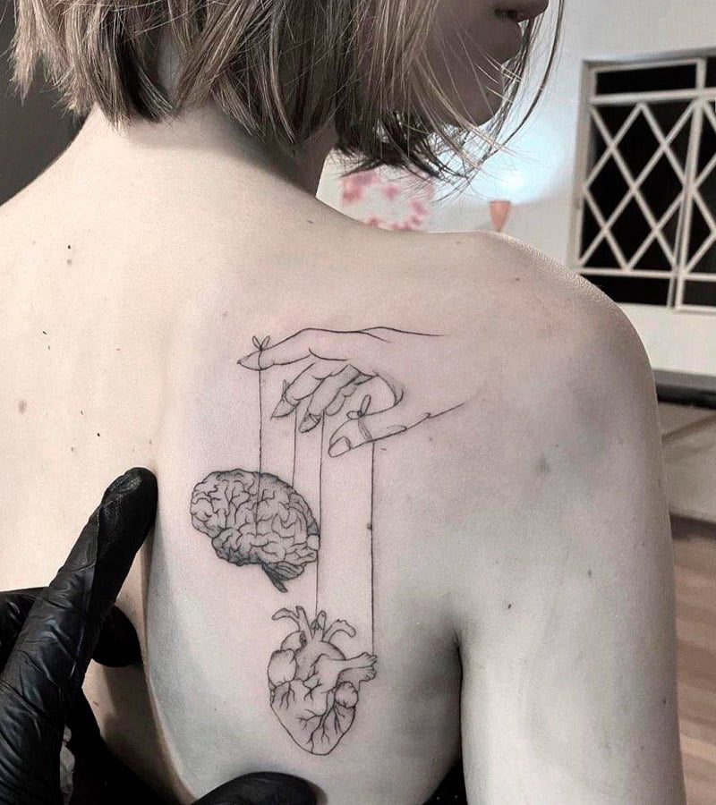 tatuajes minimalistas de cerebros 4