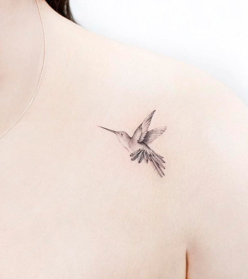 tatuajes minimalistas de colibries 1