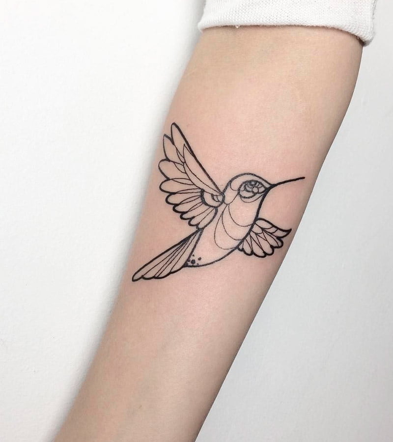tatuajes minimalistas de colibries 2