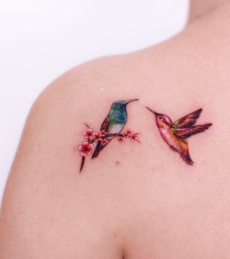 tatuajes minimalistas de colibries 6