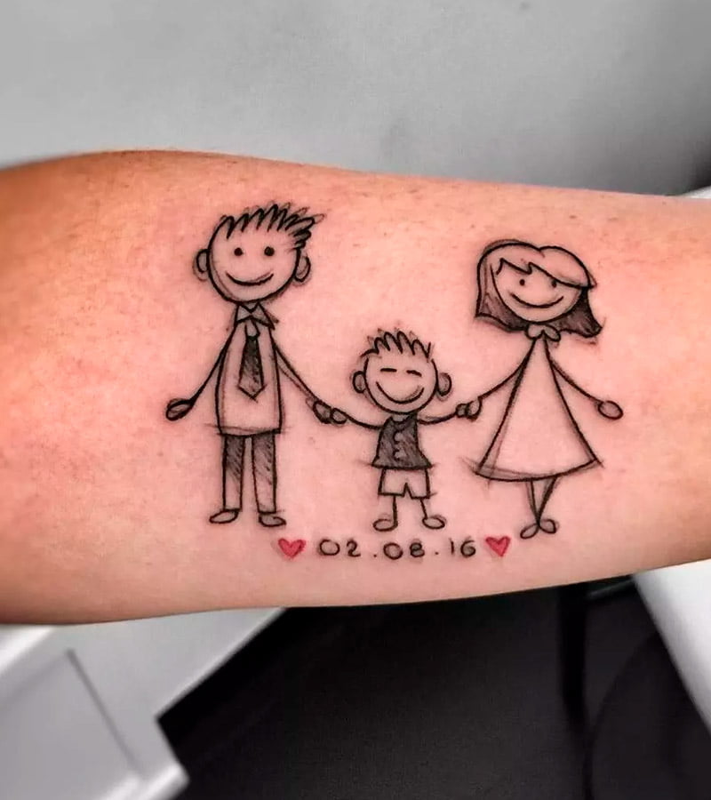 tatuajes minimalistas de familias 3