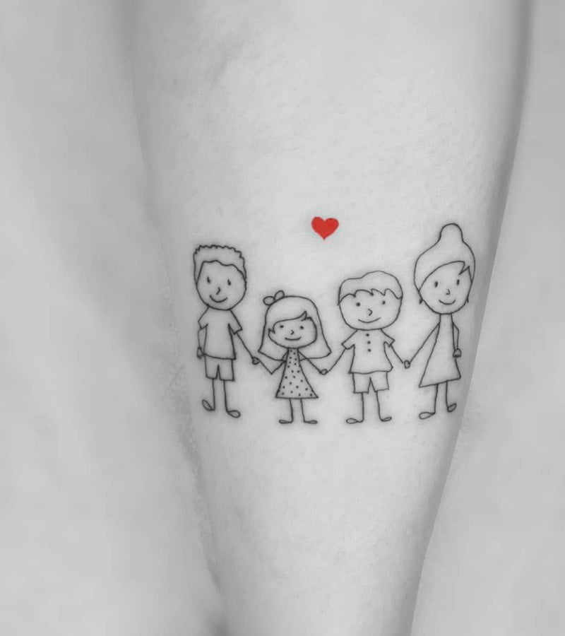 tatuajes minimalistas de familias 8