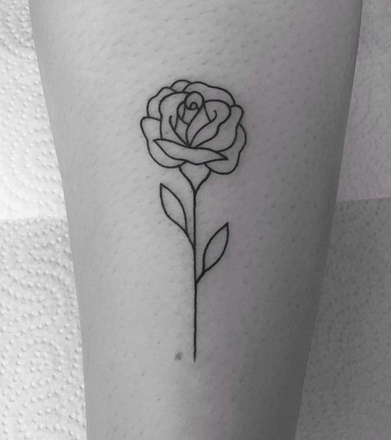 tatuajes minimalistas de rosas 2