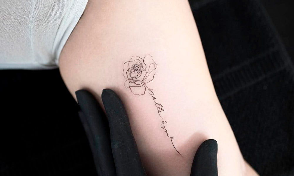 tatuajes minimalistas de rosas 8