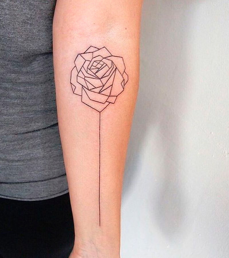 tatuajes minimalistas de rosas 9