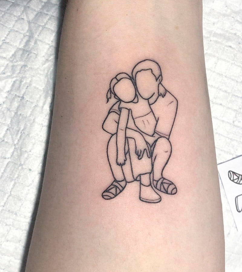 tatuajes minimalistas papa e hija 1
