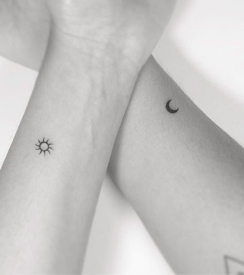 tatuajes minimalistas sol y luna 2