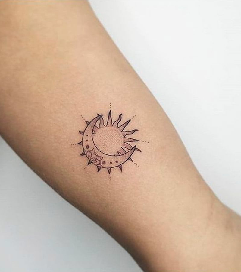 tatuajes minimalistas sol y luna 3