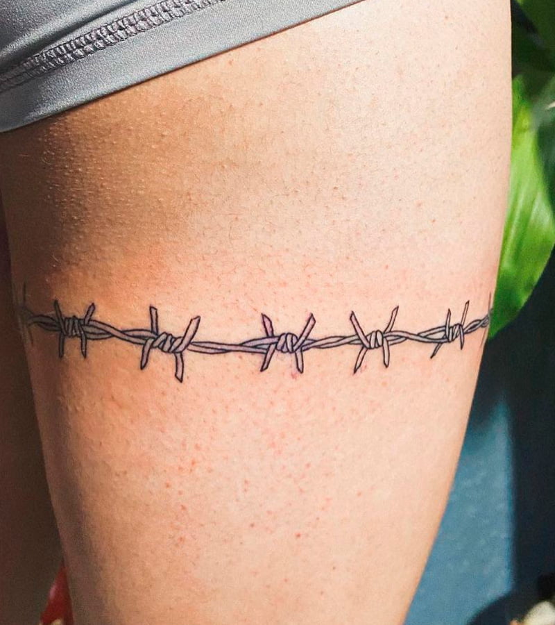 tatuajes de alambre de puas minimalistas 5