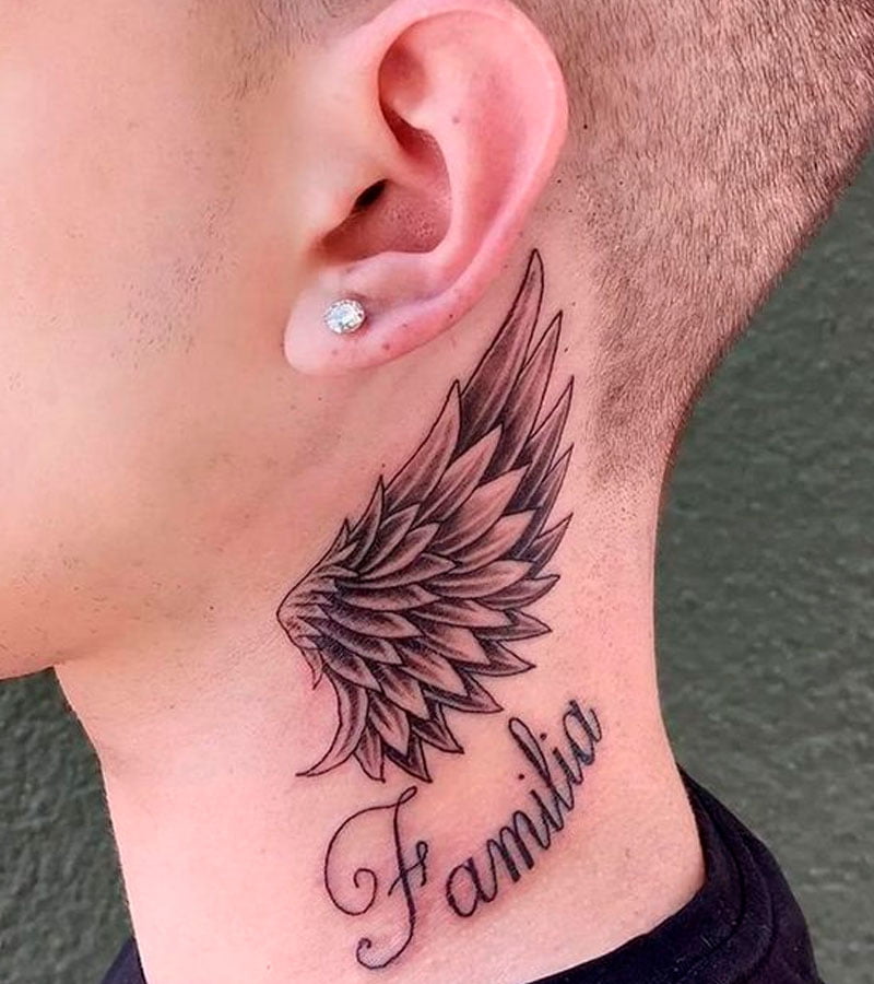 tatuajes de alas en el cuello 4