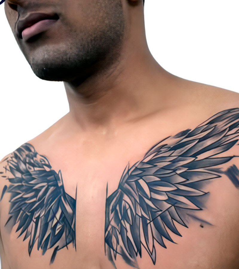 tatuajes de alas en el pecho 6