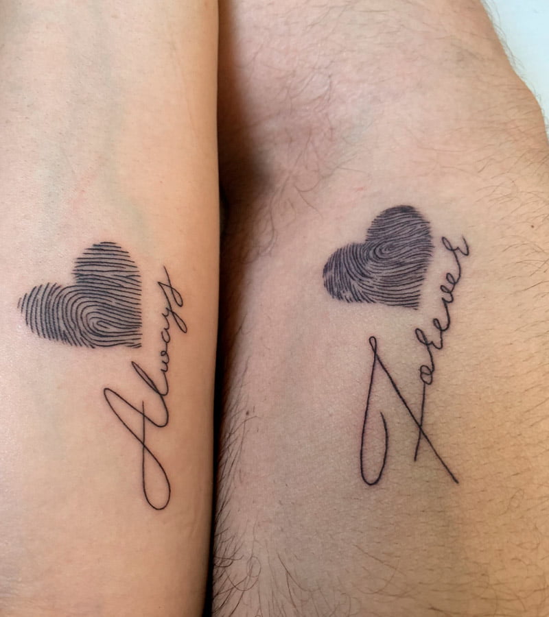 tatuajes de huellas dactilares para parejas 1